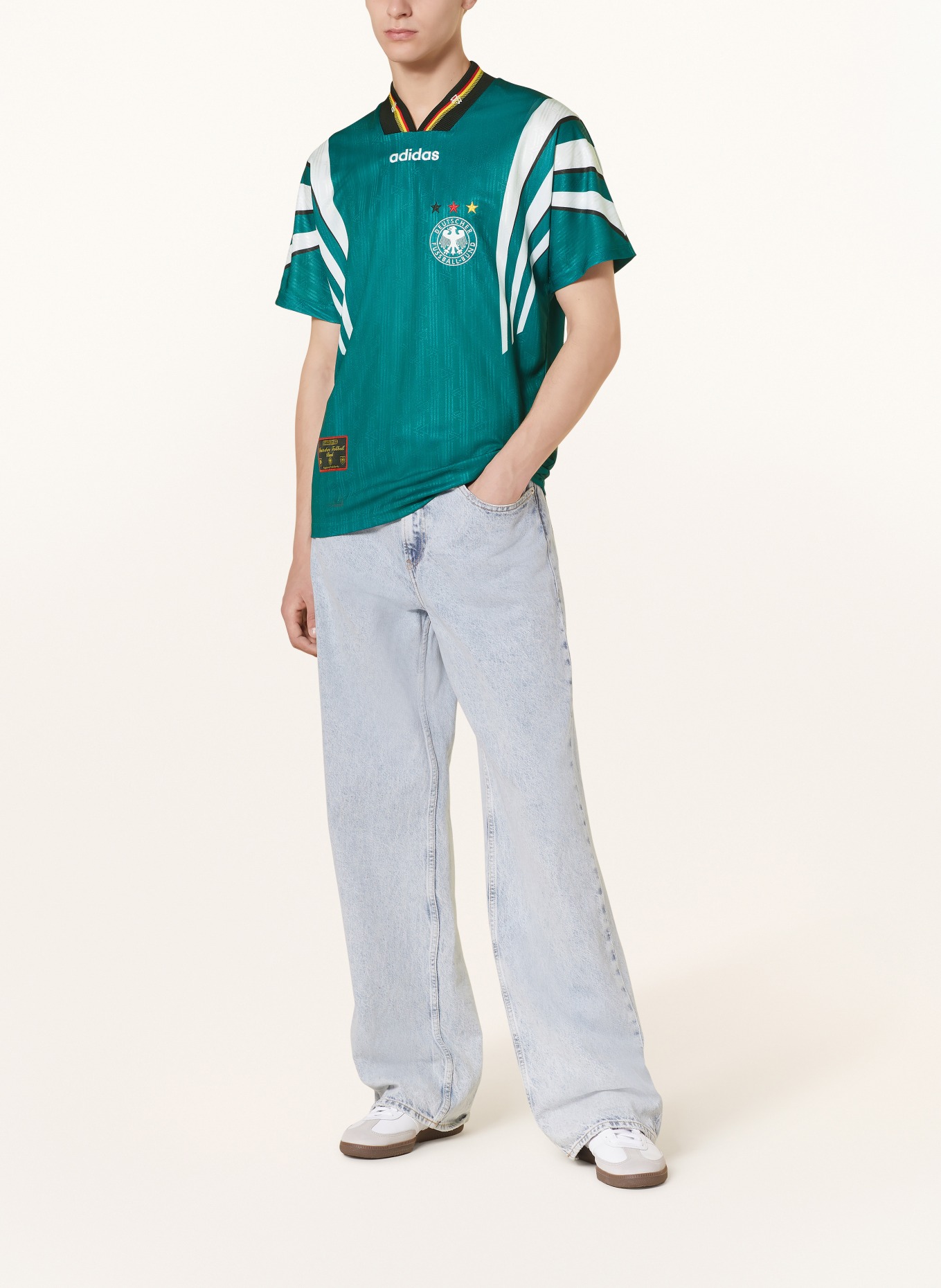 adidas Originals Koszulka wyjazdowa DEUTSCHLAND 1996, Kolor: PETROL/ BIAŁY/ CZARNY (Obrazek 2)
