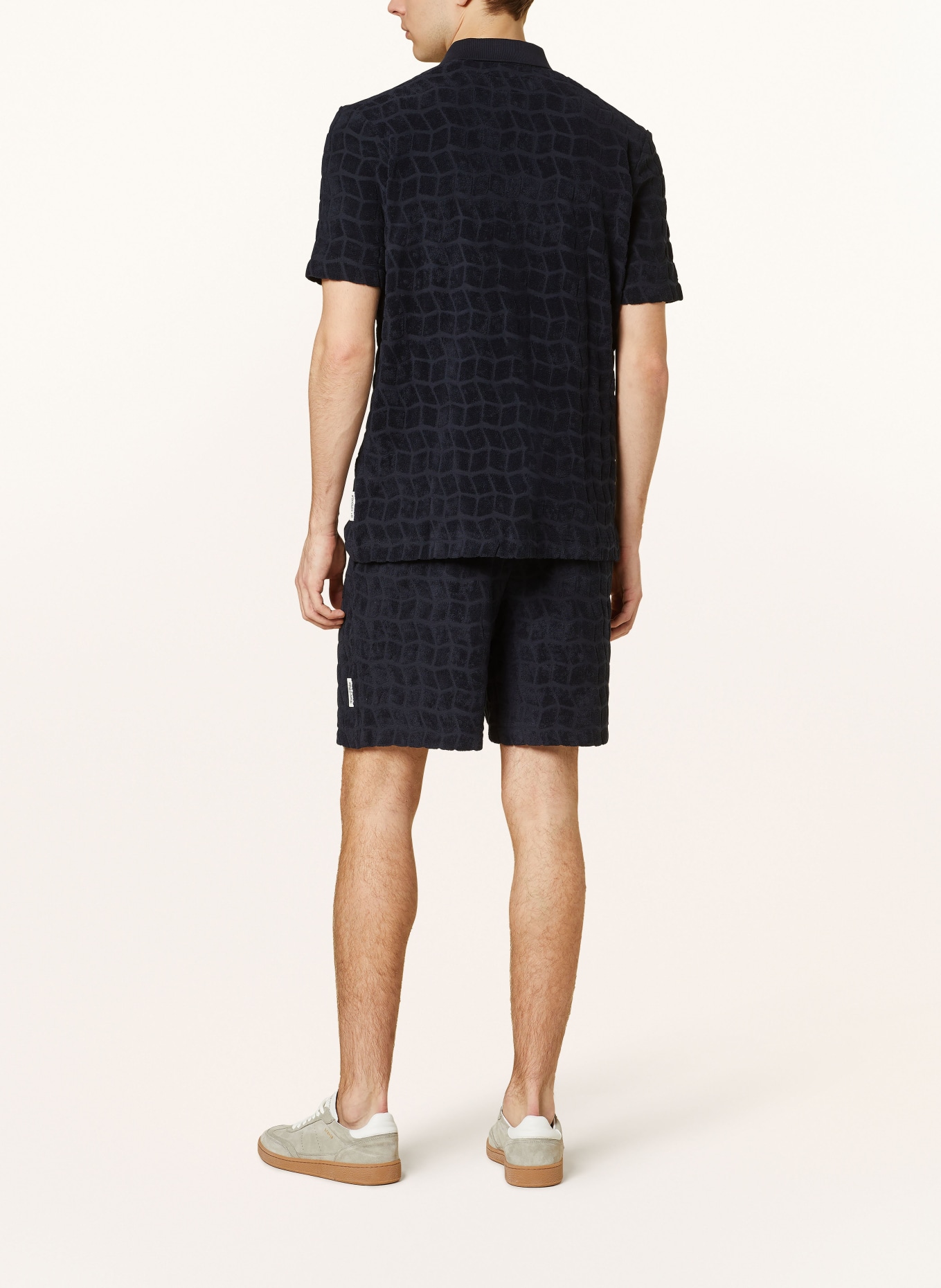Marc O'Polo Short sleeve shirt regular fit in terry cloth, Color: DARK BLUE (Image 3)