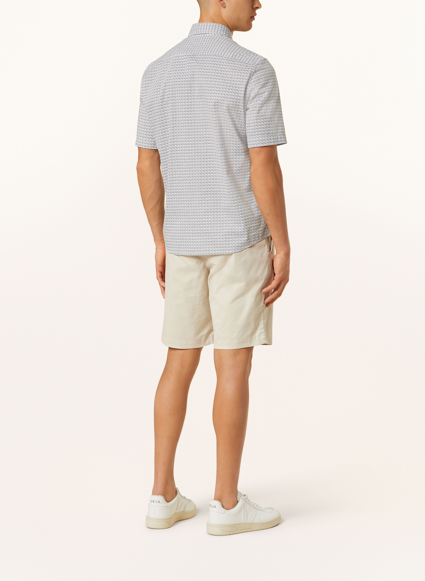 Marc O'Polo Short sleeve shirt regular fit, Color: DARK BLUE/ WHITE (Image 3)