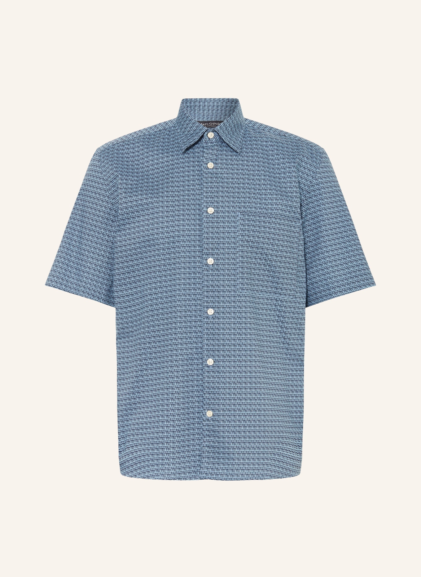 Marc O'Polo Short sleeve shirt regular fit, Color: DARK BLUE/ BLUE GRAY (Image 1)