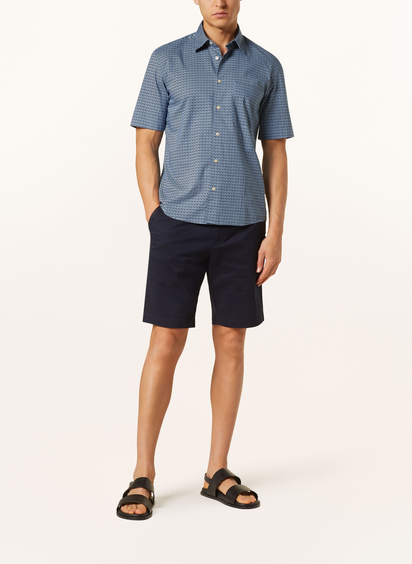 Marc O'Polo Short sleeve shirt regular fit, Color: DARK BLUE/ BLUE GRAY (Image 2)