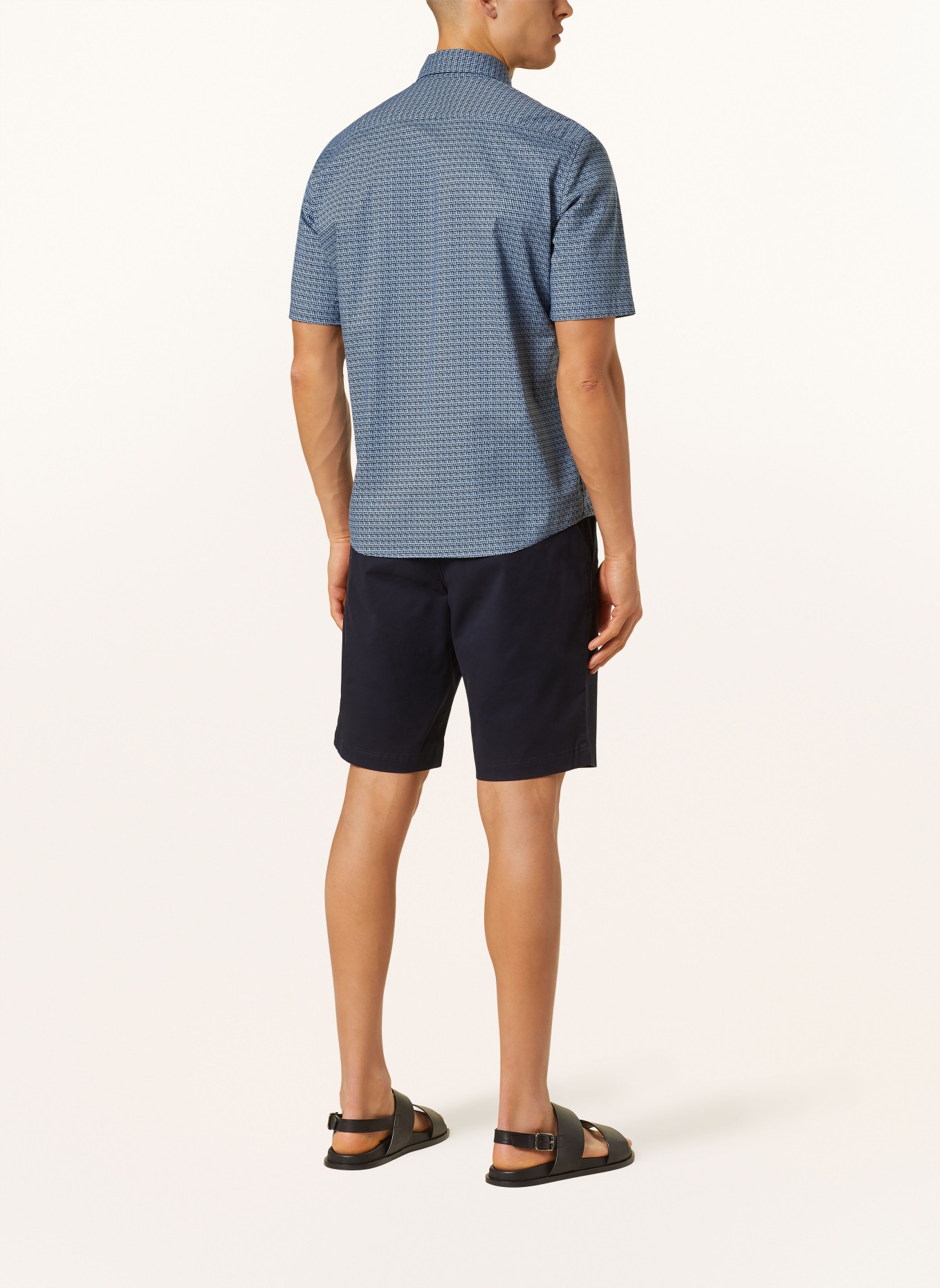 Marc O'Polo Short sleeve shirt regular fit, Color: DARK BLUE/ BLUE GRAY (Image 3)