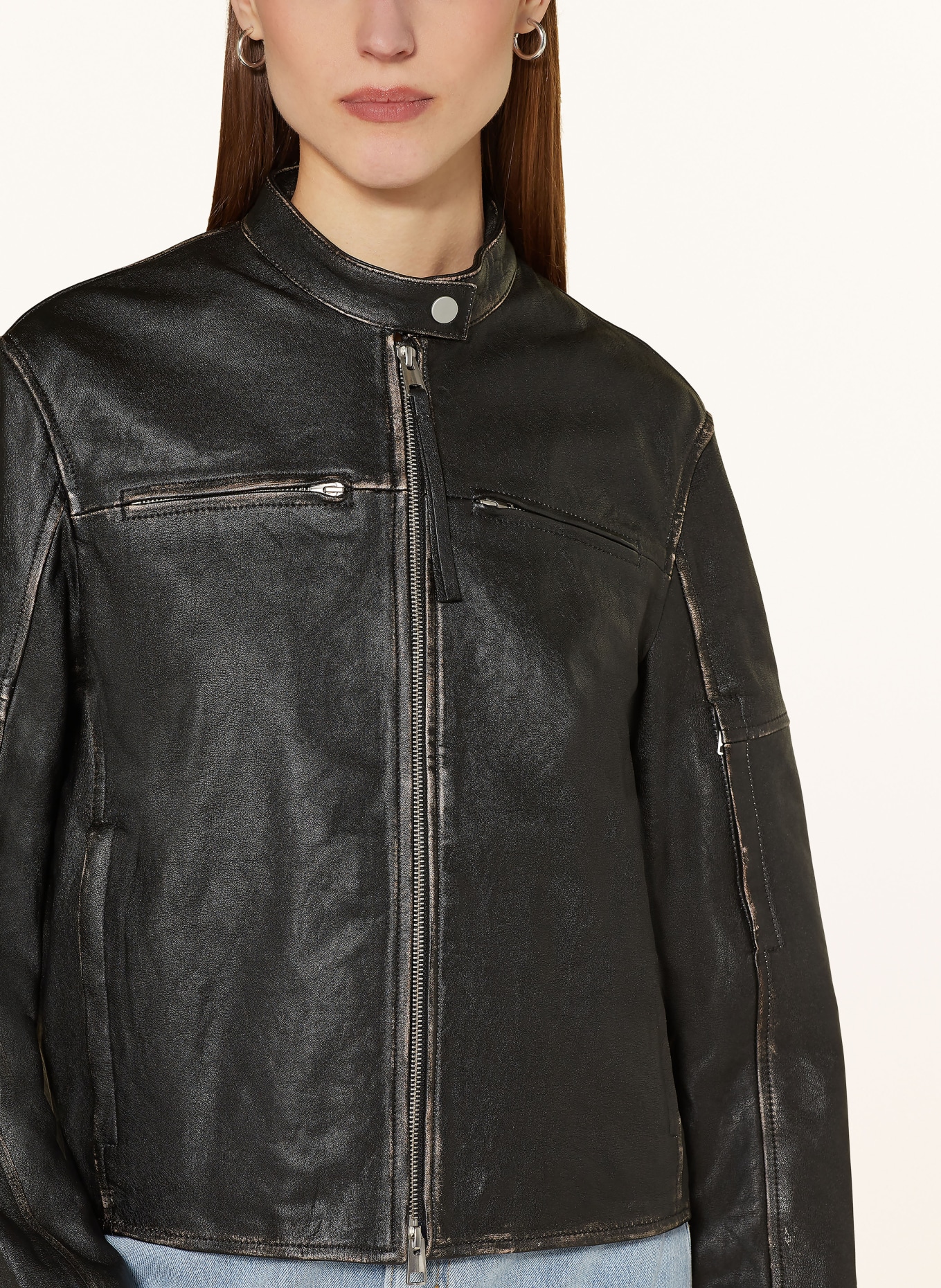COS Leather jacket, Color: BLACK (Image 4)