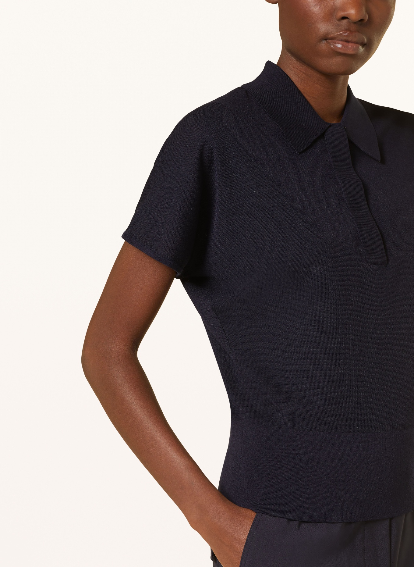 COS Knitted polo shirt, Color: DARK BLUE (Image 4)