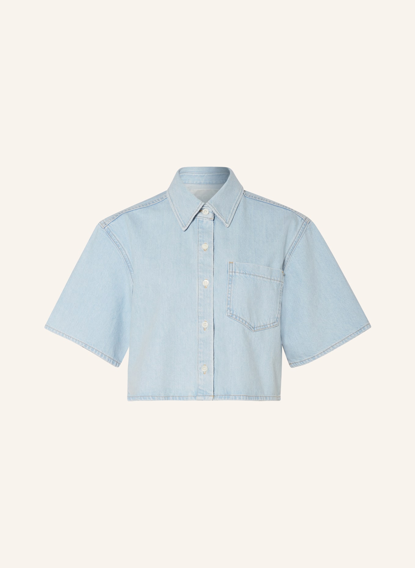 COS Cropped denim shirt, Color: LIGHT BLUE (Image 1)
