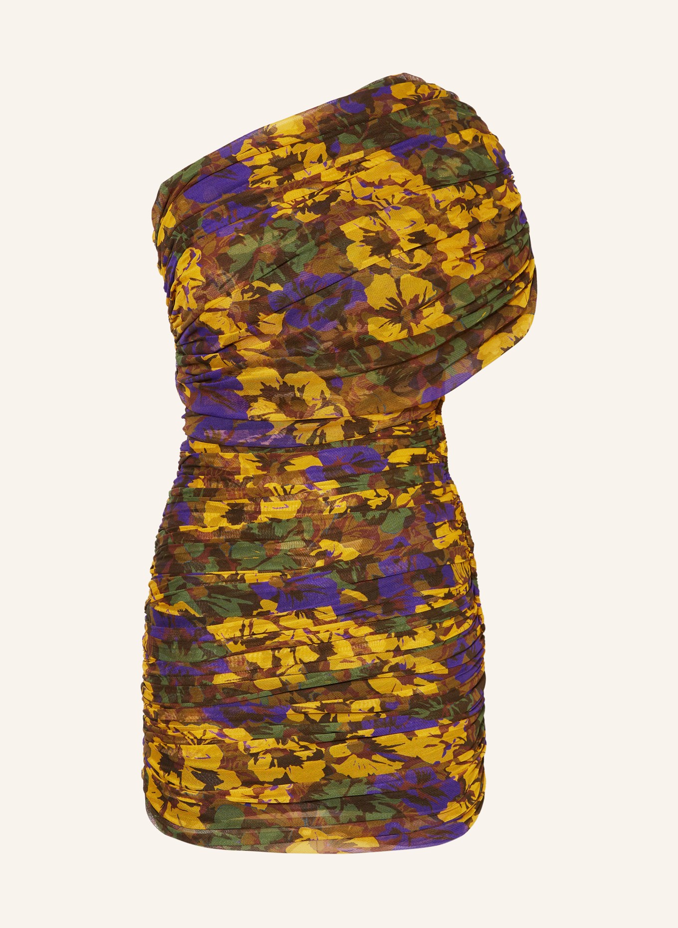 SAINT LAURENT One-Shoulder-Kleid, Farbe: GELB/ LILA/ GRÜN (Bild 1)