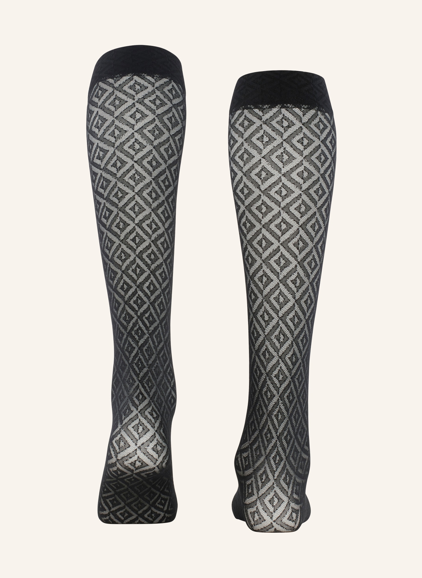 FALKE Fine knee-high stockings TESSELLATING, Color: 3009 BLACK (Image 2)