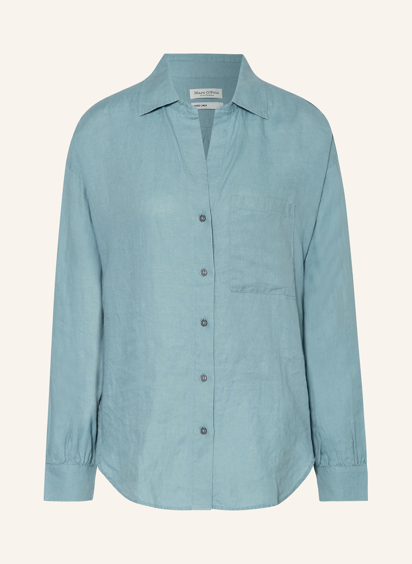 Marc O'Polo Shirt blouse made of linen, Color: LIGHT BLUE (Image 1)