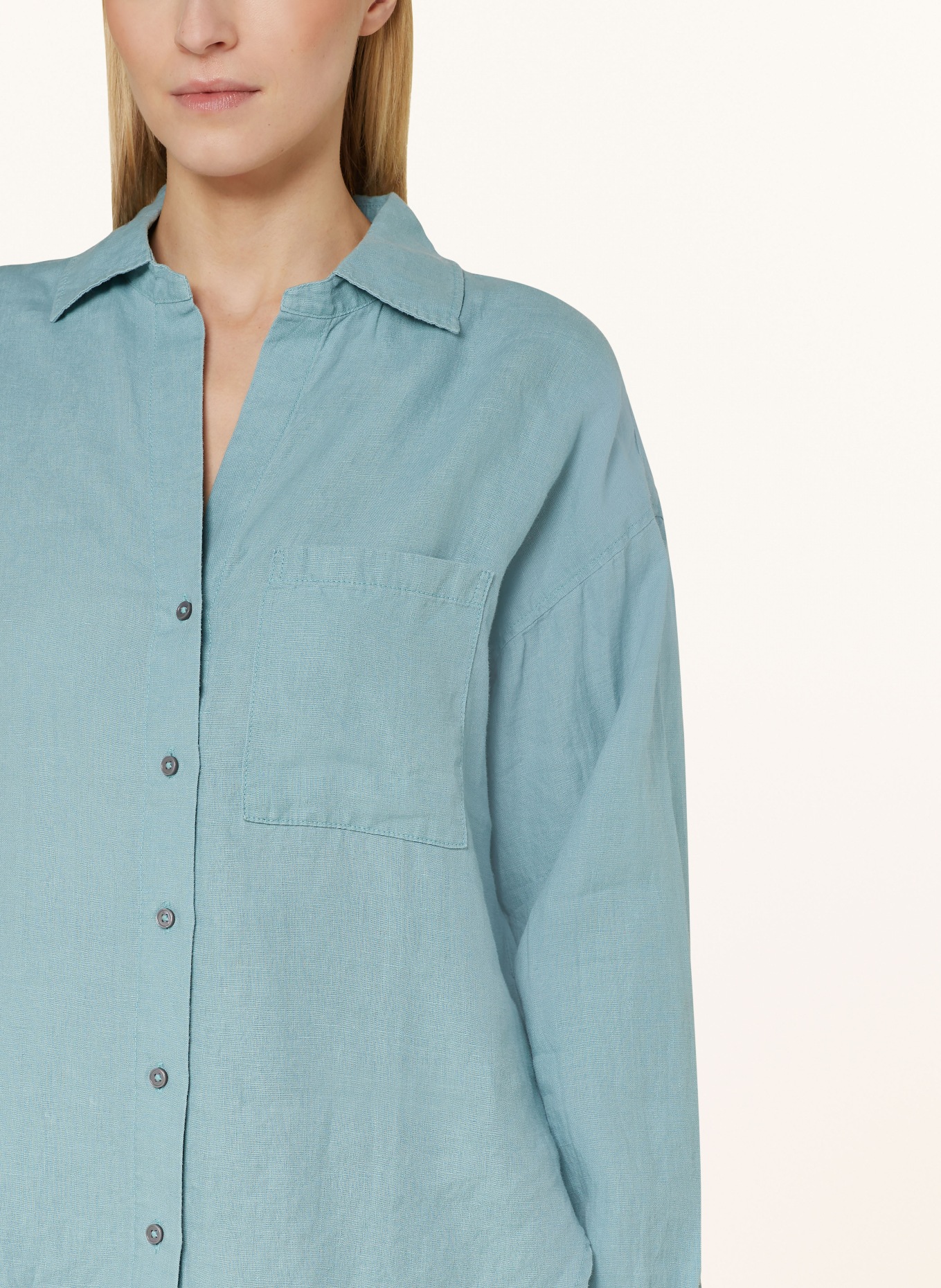 Marc O'Polo Shirt blouse made of linen, Color: LIGHT BLUE (Image 4)