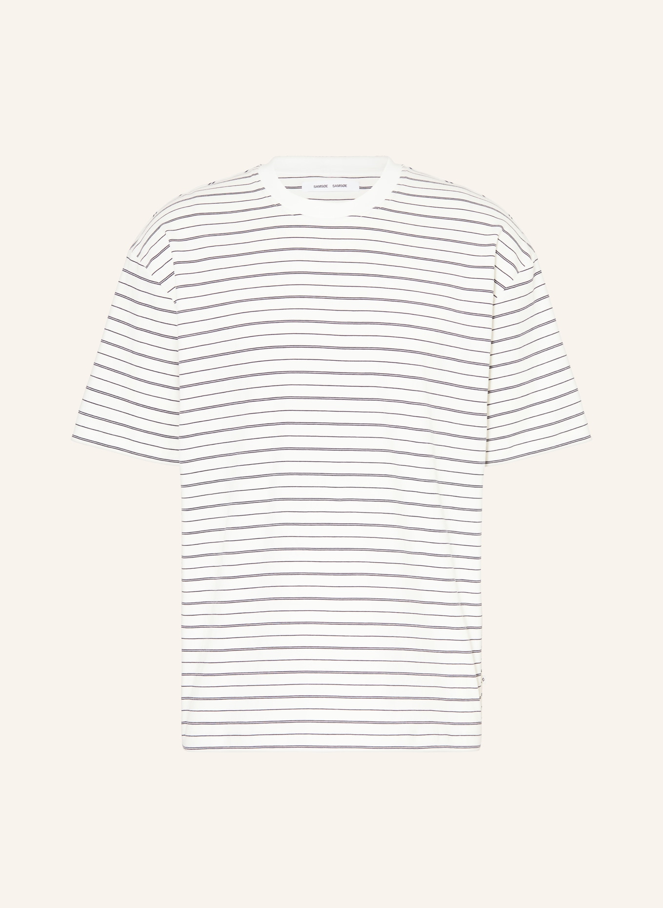 SAMSØE  SAMSØE T-shirt SAKINGSTON: BLANC / BLEU FONCÉ