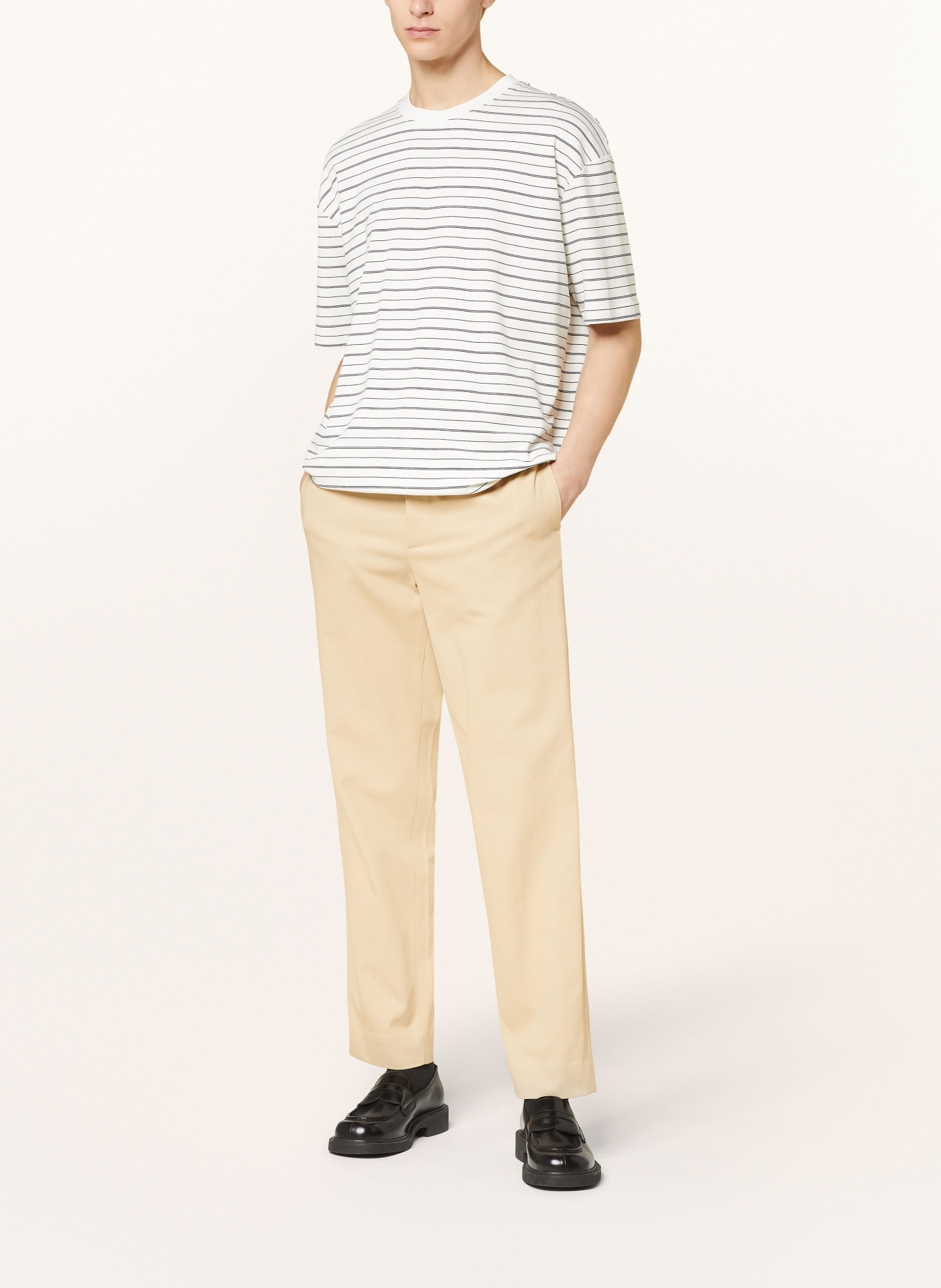 SAMSØE  SAMSØE T-shirt SAKINGSTON: BLANC / BLEU FONCÉ