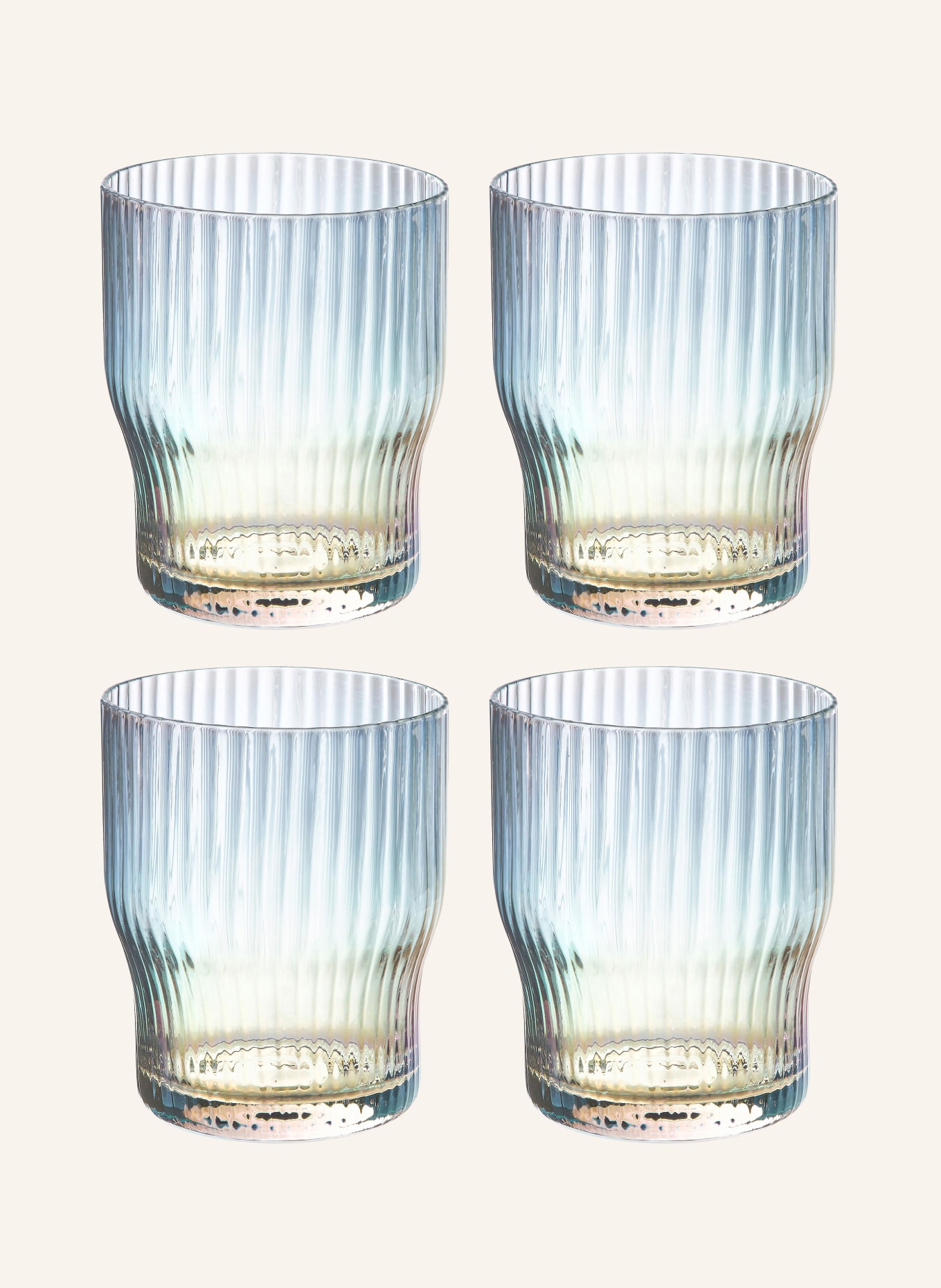 Westwing Collection 4er-Set Trinkgläser JUNO, Farbe: Transparent mit schimmerndem Perlmuttglanz (Bild 1)