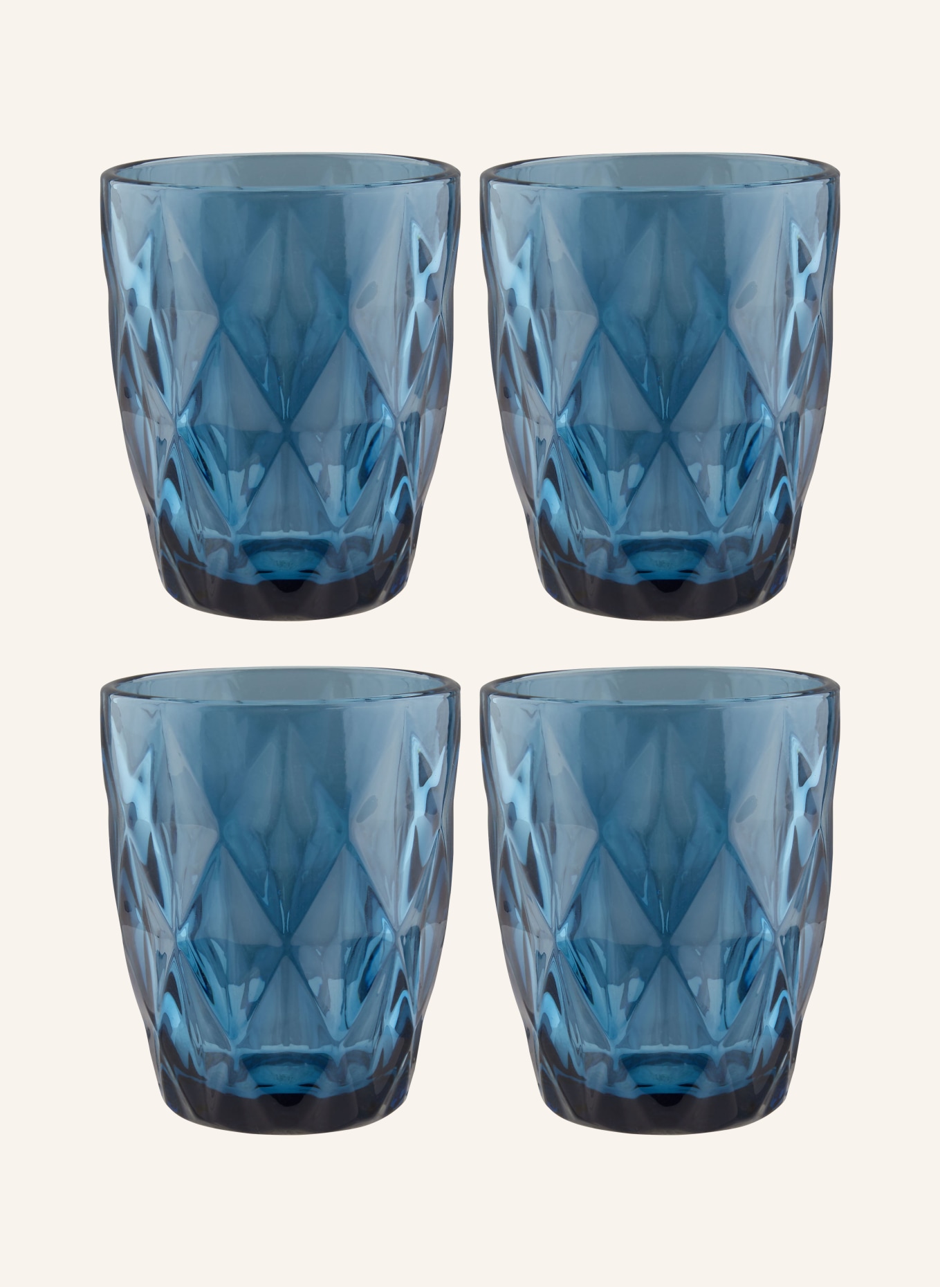 Westwing Collection 4er-Set Trinkgläser COLORADO, Farbe: BLAU (Bild 1)