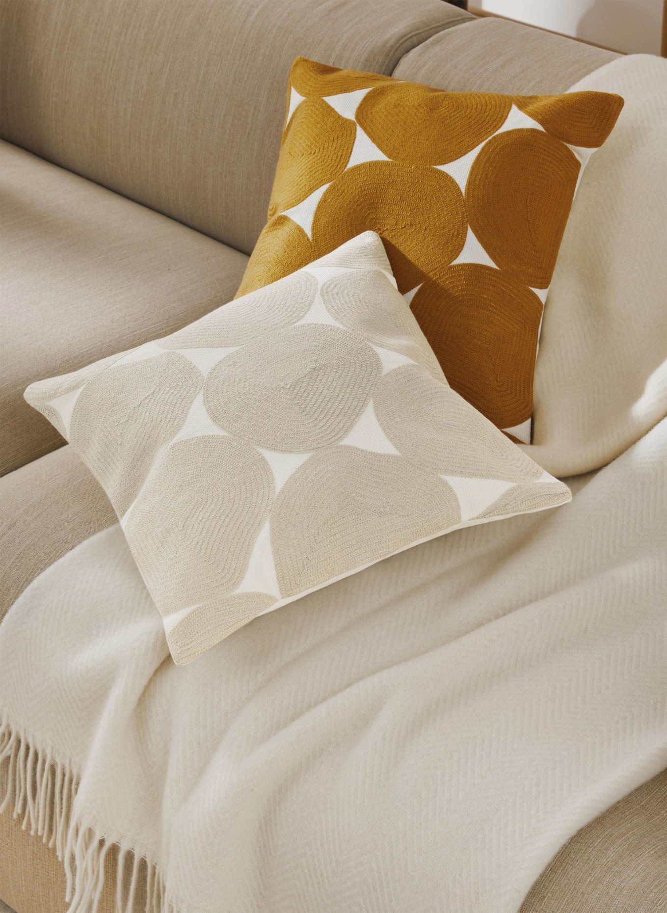 Westwing Collection Decorative cushion cover BARDIA, Color: ECRU/ BEIGE (Image 5)