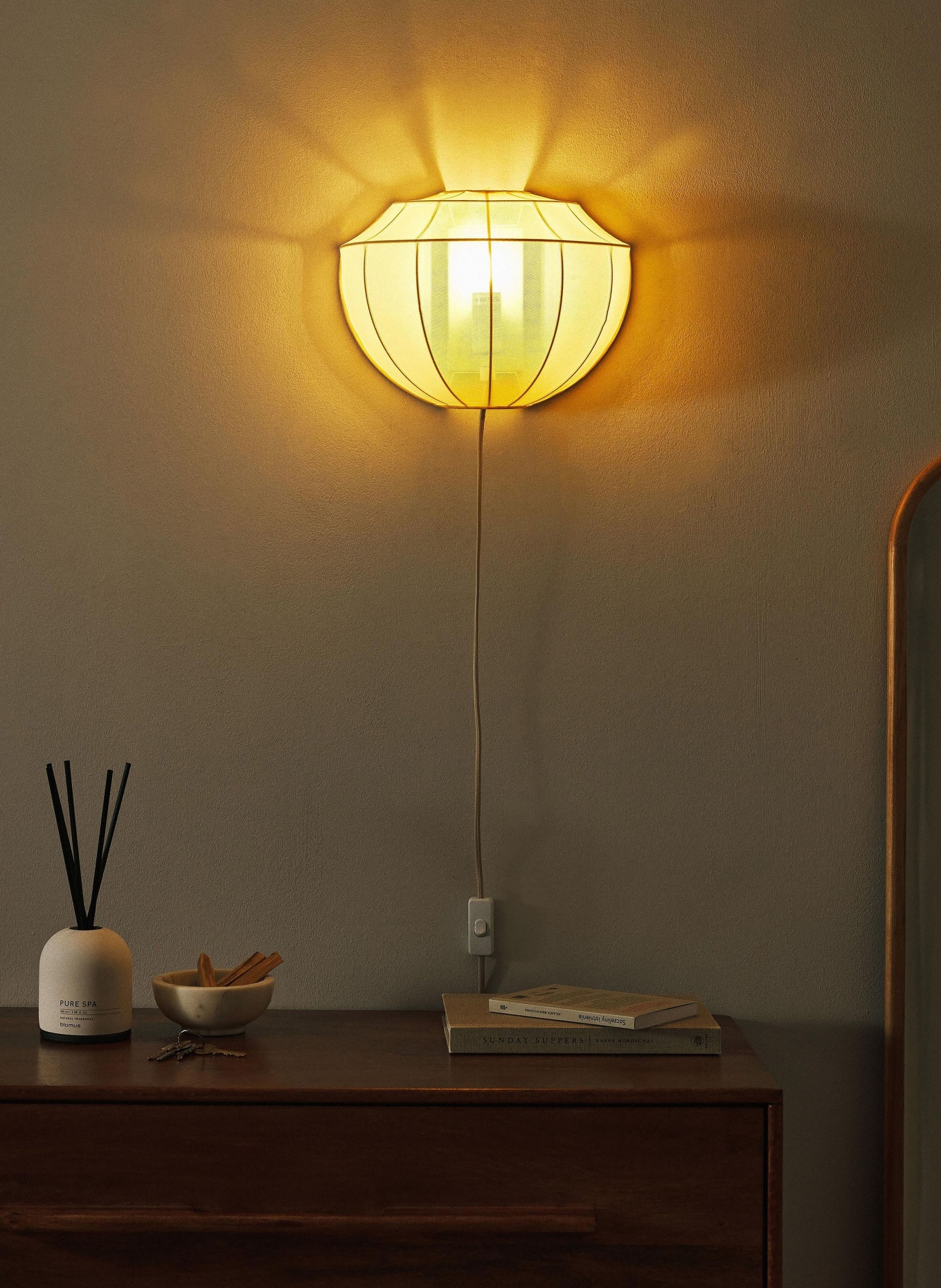 Westwing Collection Lampa ścienna BEAU, Kolor: ECRU (Obrazek 4)