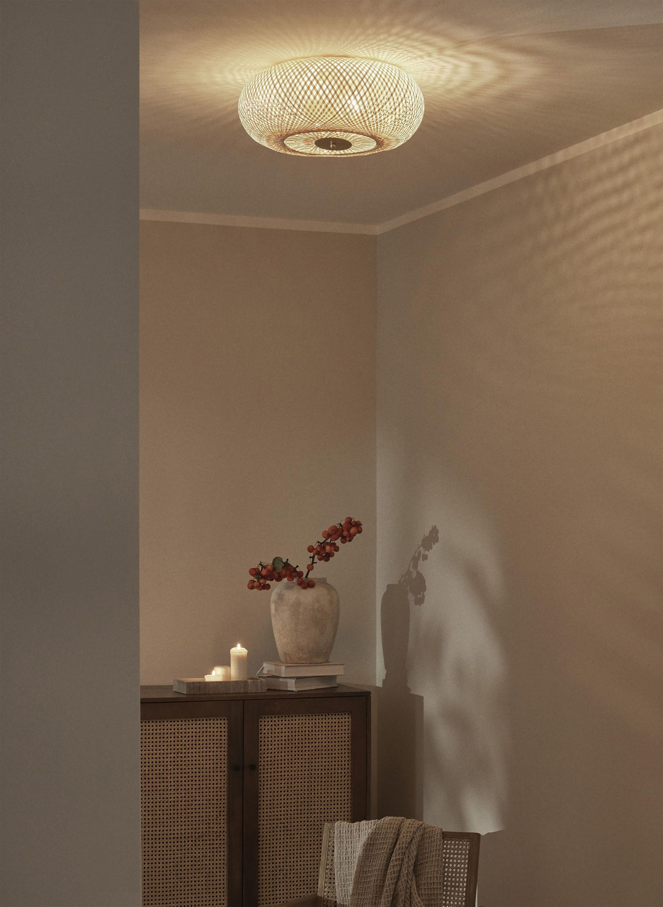 Westwing Collection Ceiling light EVELYN, Color: LIGHT BROWN (Image 4)
