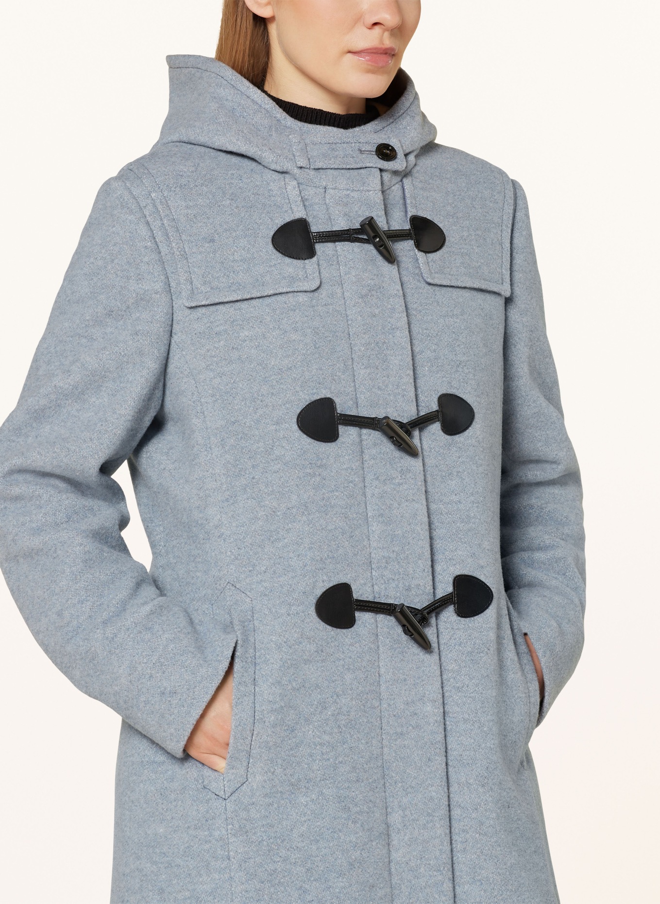 Light blue duffle coat new arrivals