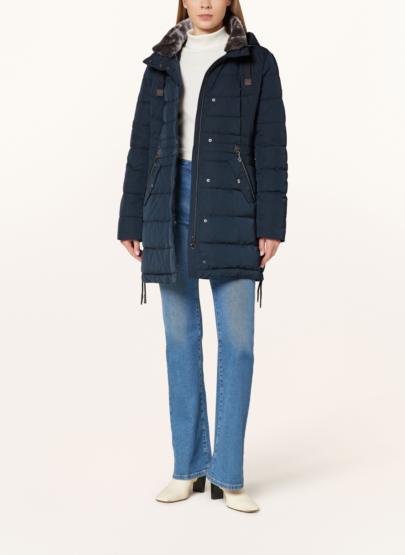 GIL BRET Quilted coat with DUPONT™ SORONA® insulation: DARK BLUE