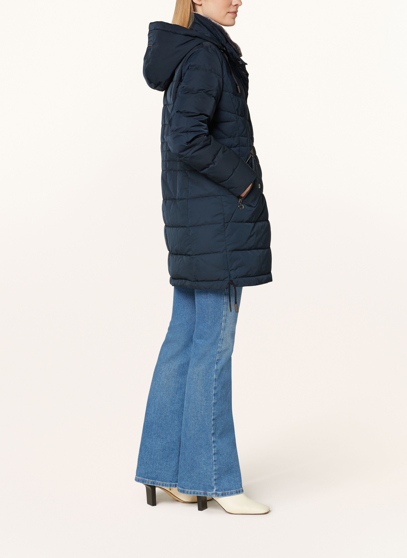 GIL BRET Quilted coat with DUPONT™ SORONA® insulation: DARK BLUE