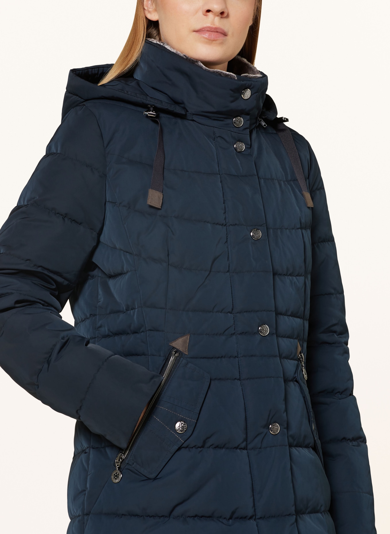 GIL BRET Quilted coat with DUPONT™ SORONA® insulation: DARK BLUE