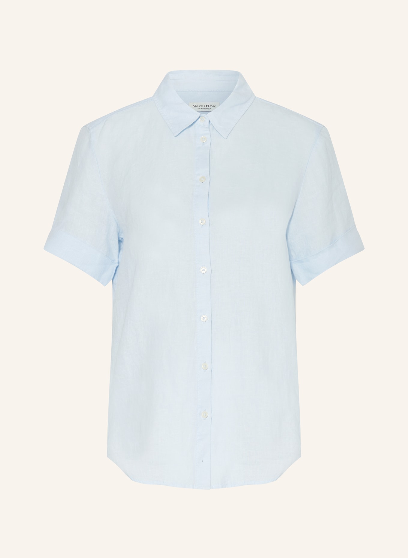 Marc O'Polo Shirt blouse made of linen, Color: LIGHT BLUE (Image 1)