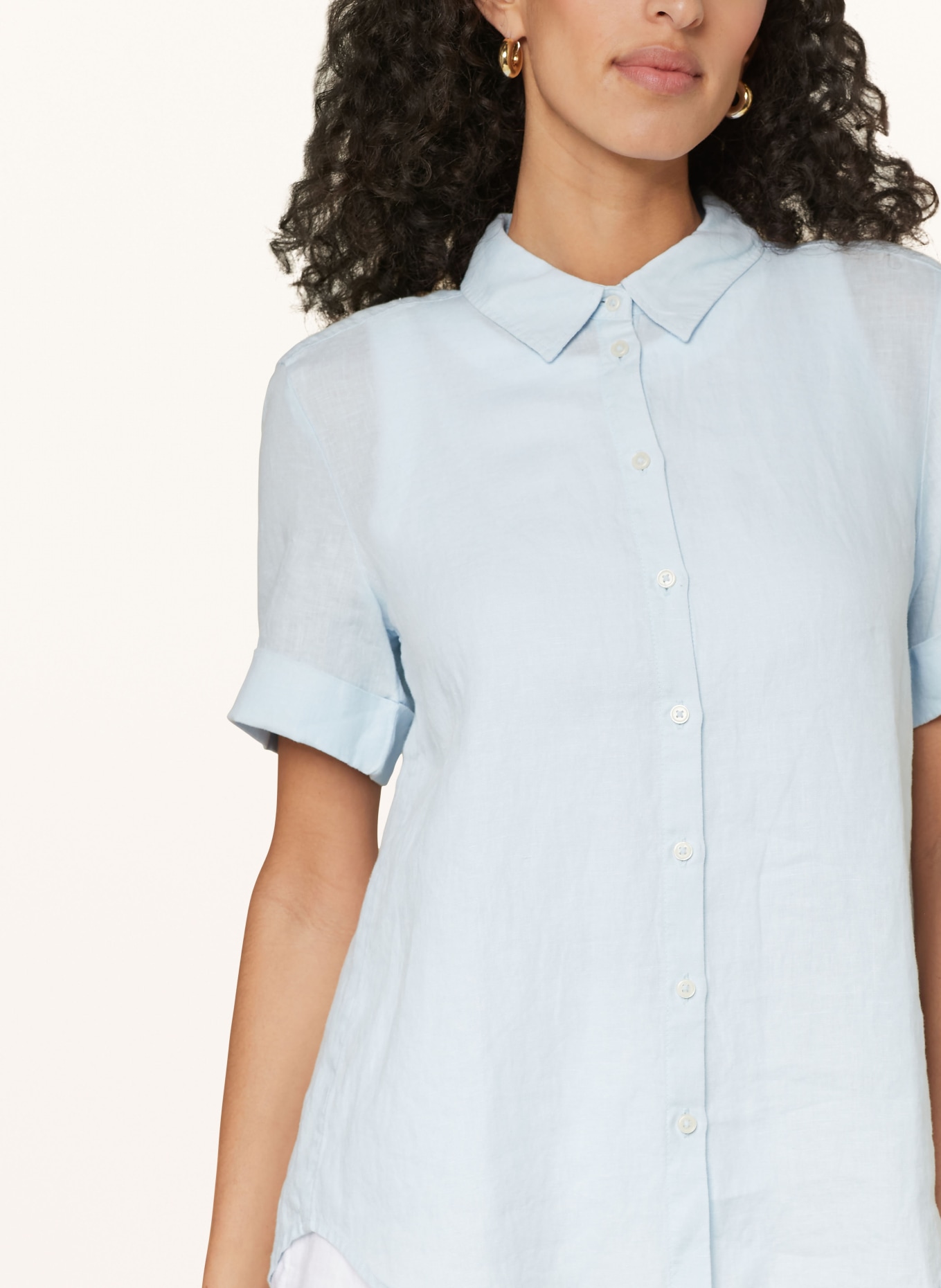 Marc O'Polo Shirt blouse made of linen, Color: LIGHT BLUE (Image 4)