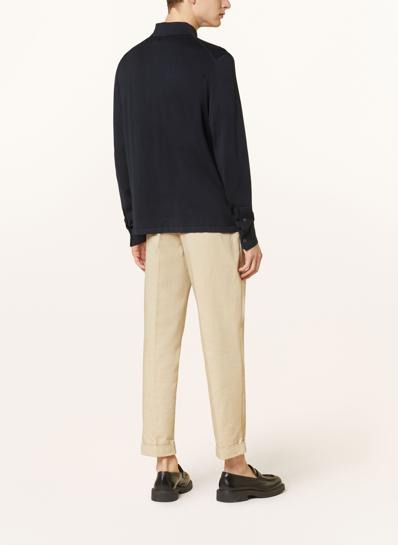 COS Knit shirt regular fit with silk, Color: DARK BLUE (Image 3)