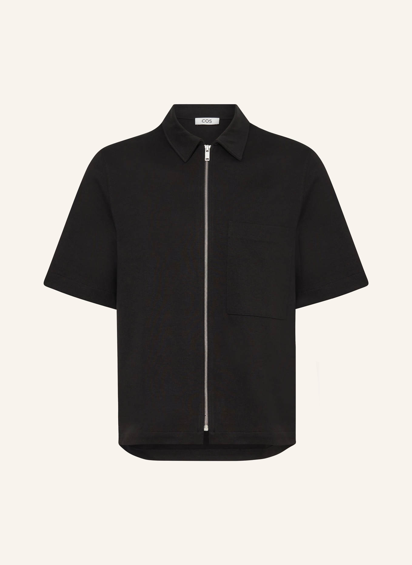 COS Overshirt in sweatshirt fabric, Color: BLACK (Image 1)