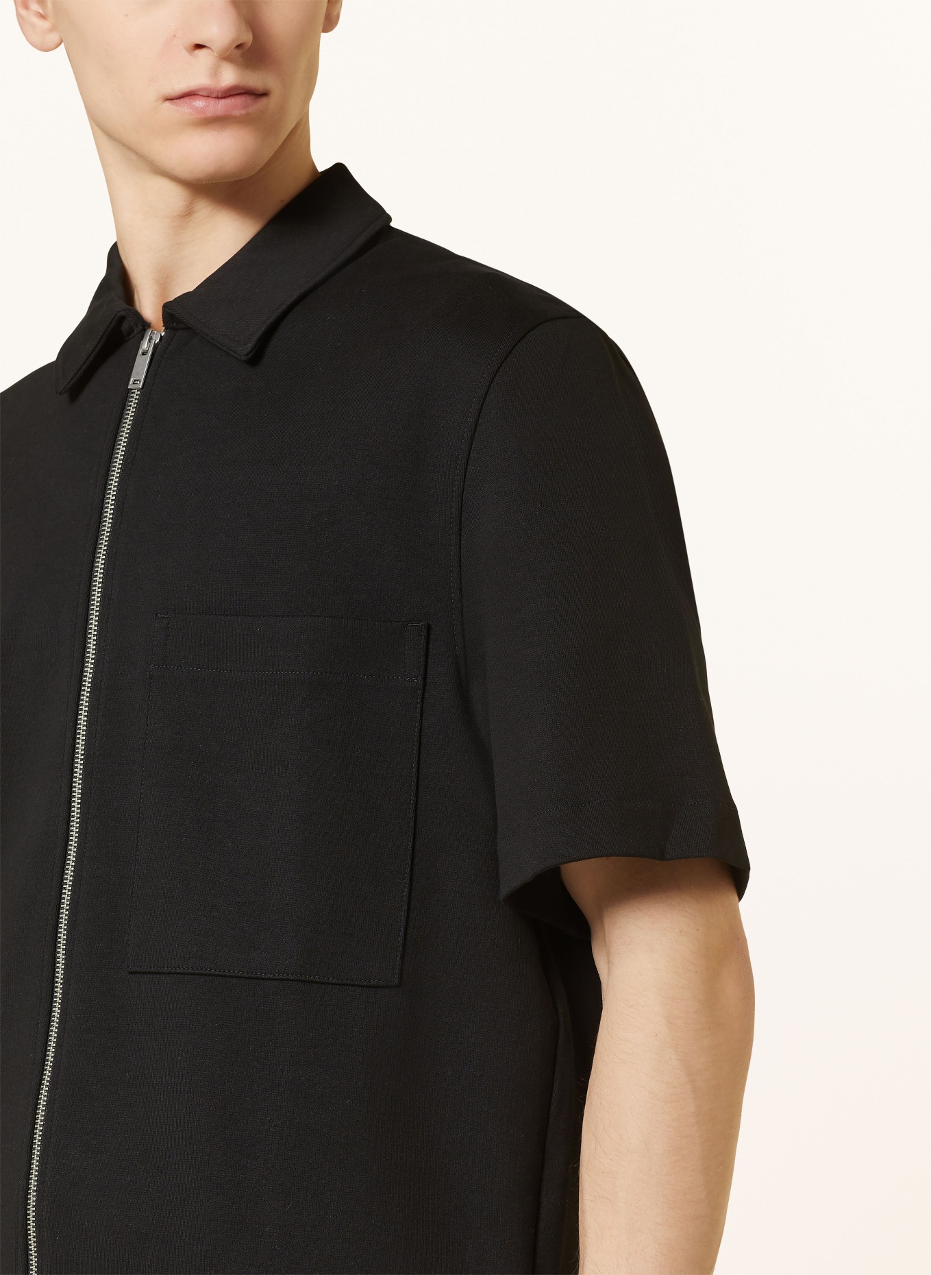COS Overshirt in sweatshirt fabric, Color: BLACK (Image 4)