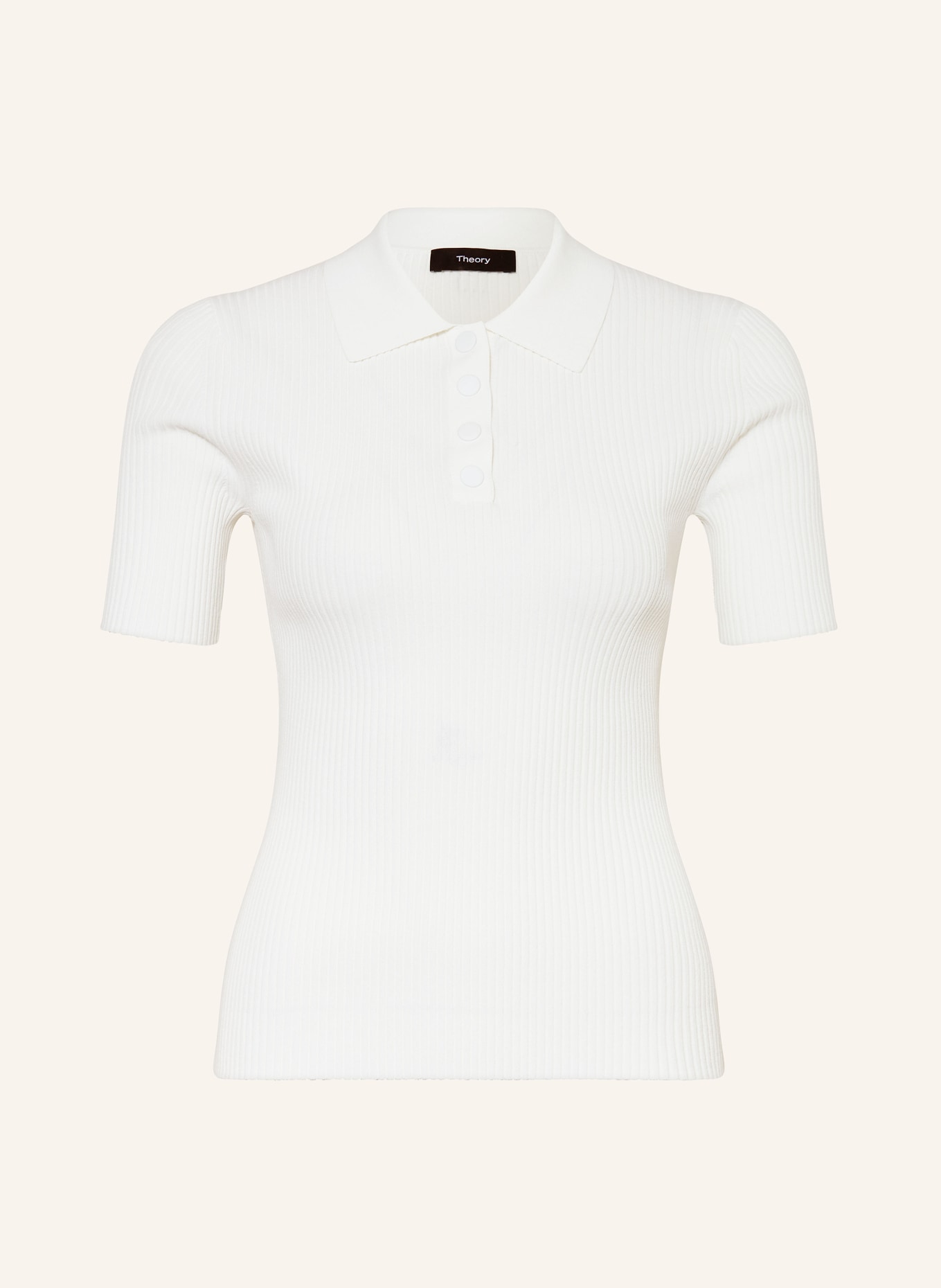 Theory Knitted polo shirt, Color: WHITE (Image 1)