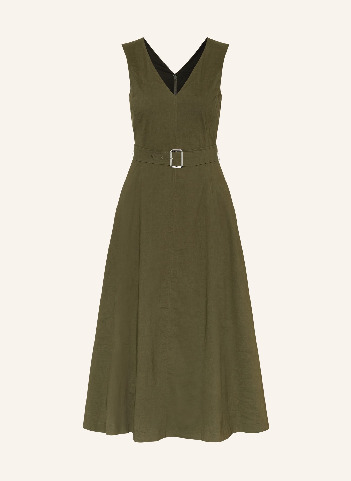 Theory Dress with linen, Color: OLIVE (Image 1)