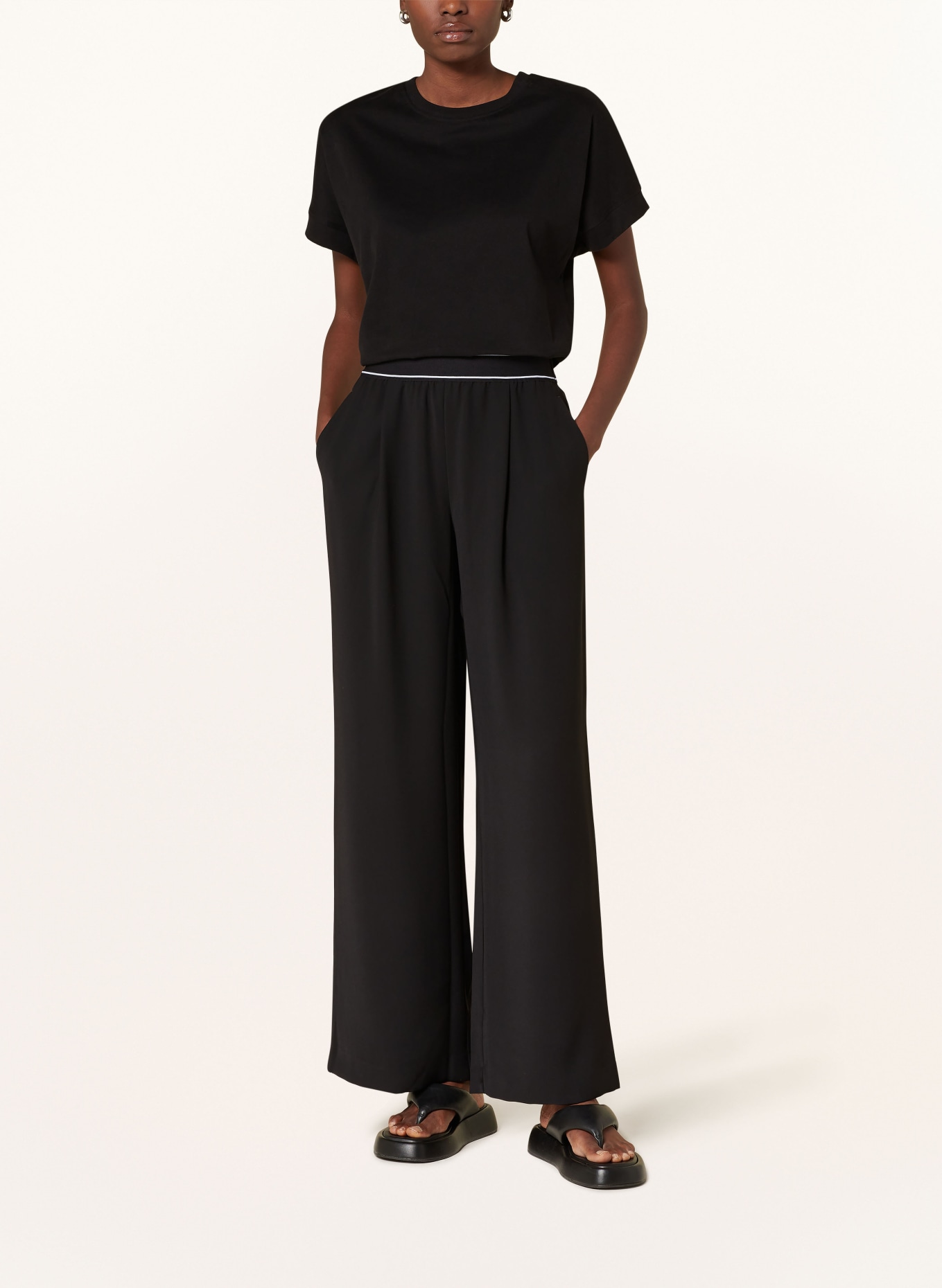 REISS Wide leg trousers ABIGAIL, Color: BLACK (Image 2)