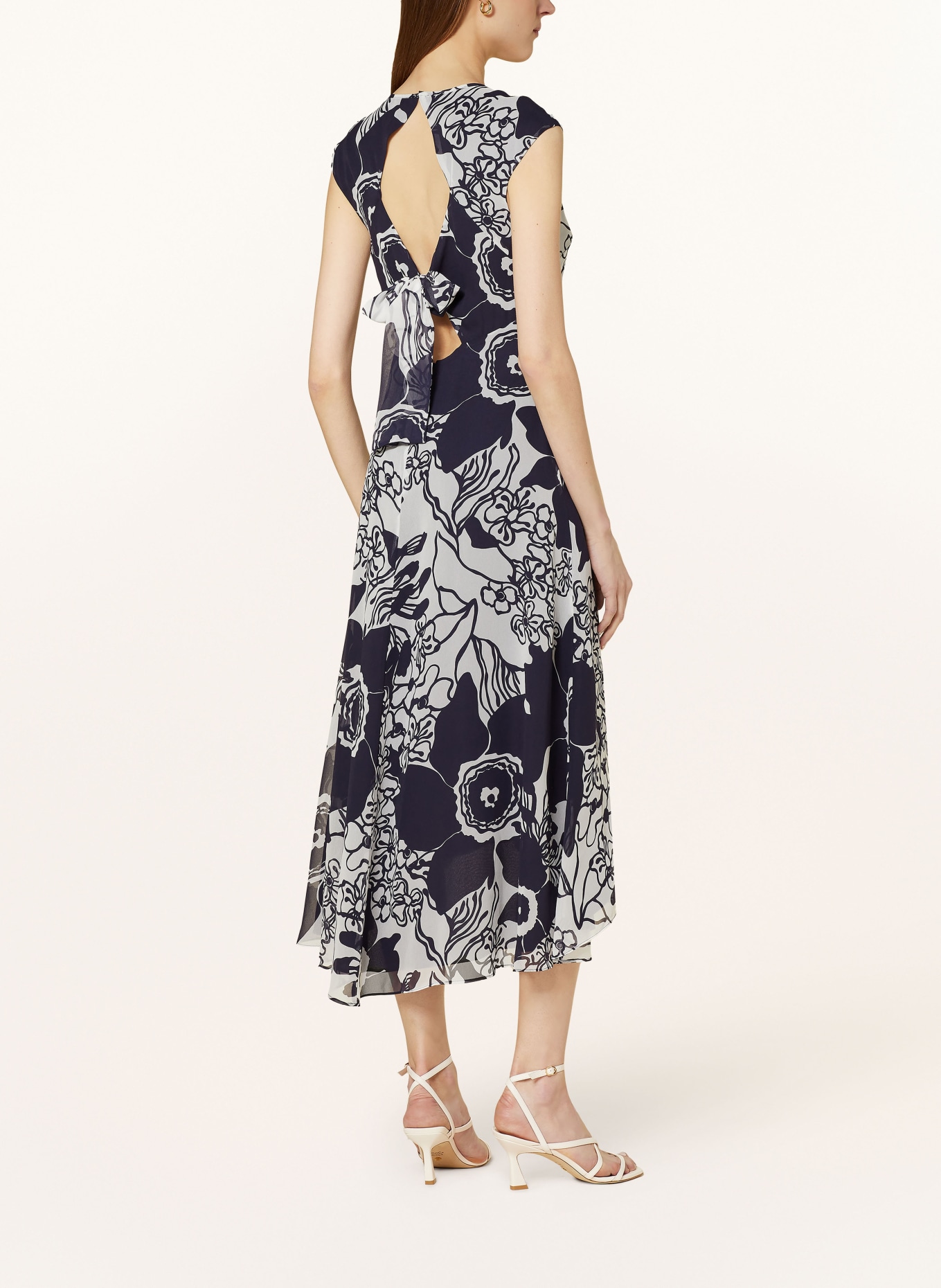 REISS Dress BECCI with cut-out, Color: DARK BLUE/ WHITE (Image 3)