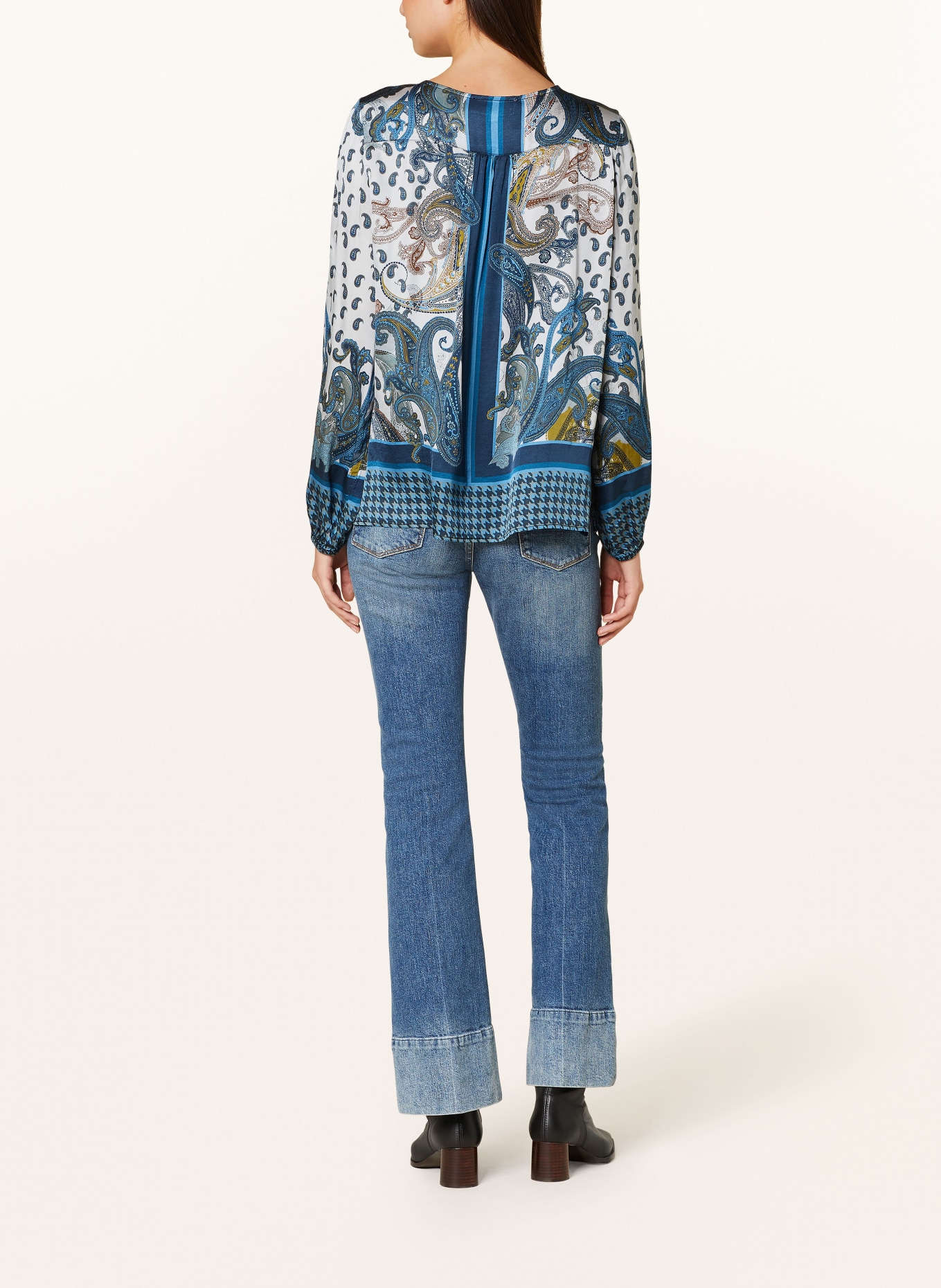 CATNOIR Blouse van satijn: LICHTGRIJS / BLAUW / DONKERBLAUW