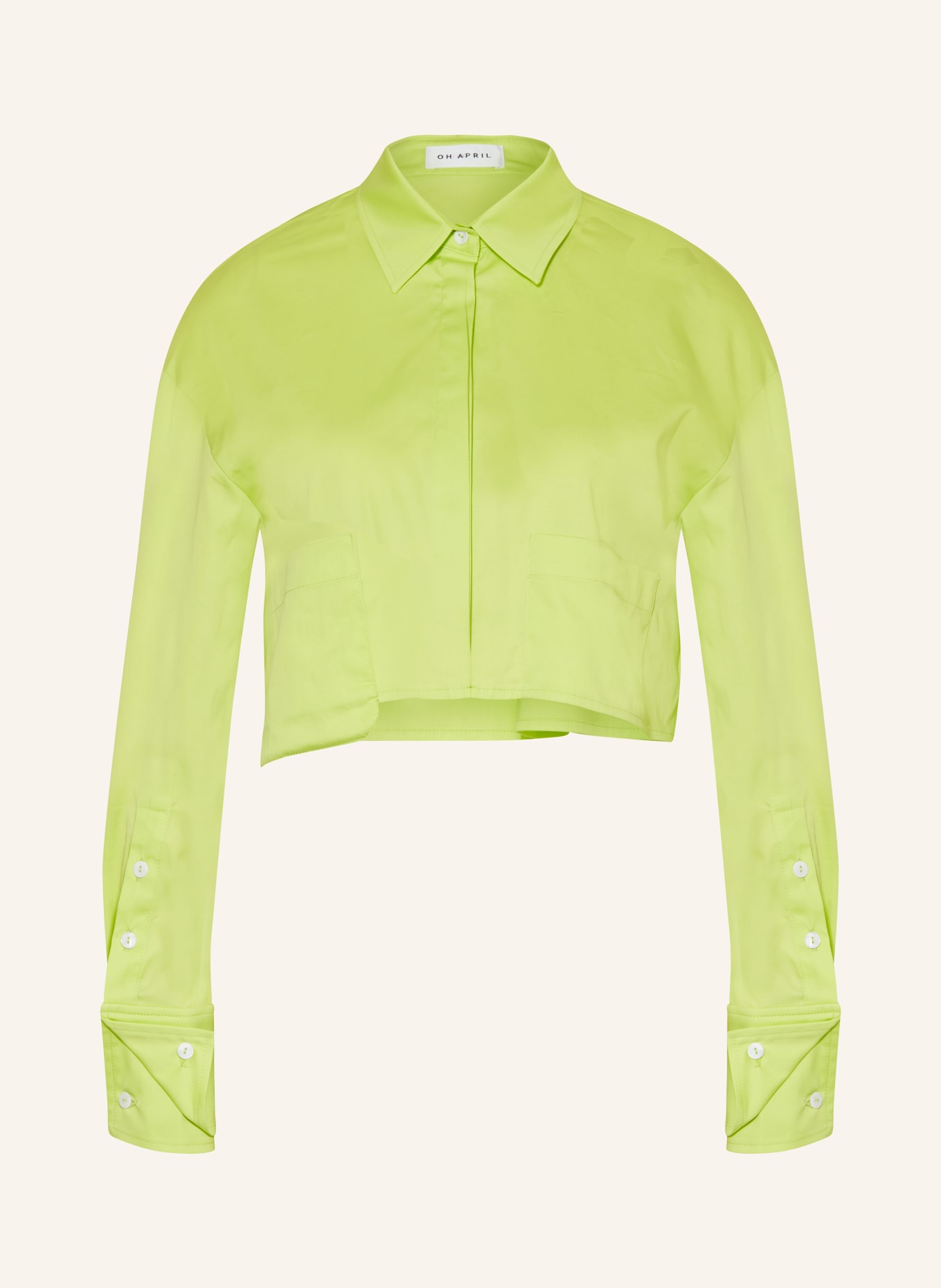OH APRIL Cropped shirt blouse ARIA, Color: LIME LIME (Image 1)