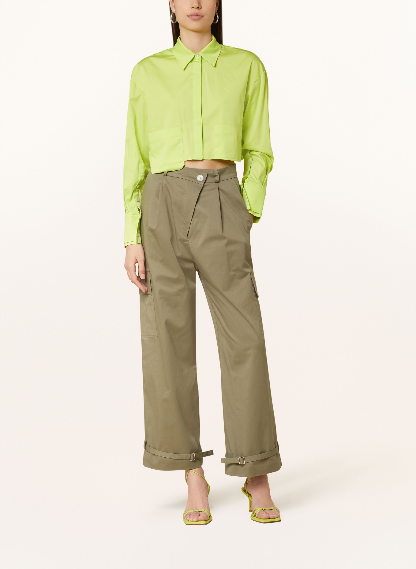 OH APRIL Cropped-Hemdbluse ARIA, Farbe: LIME LIME (Bild 2)
