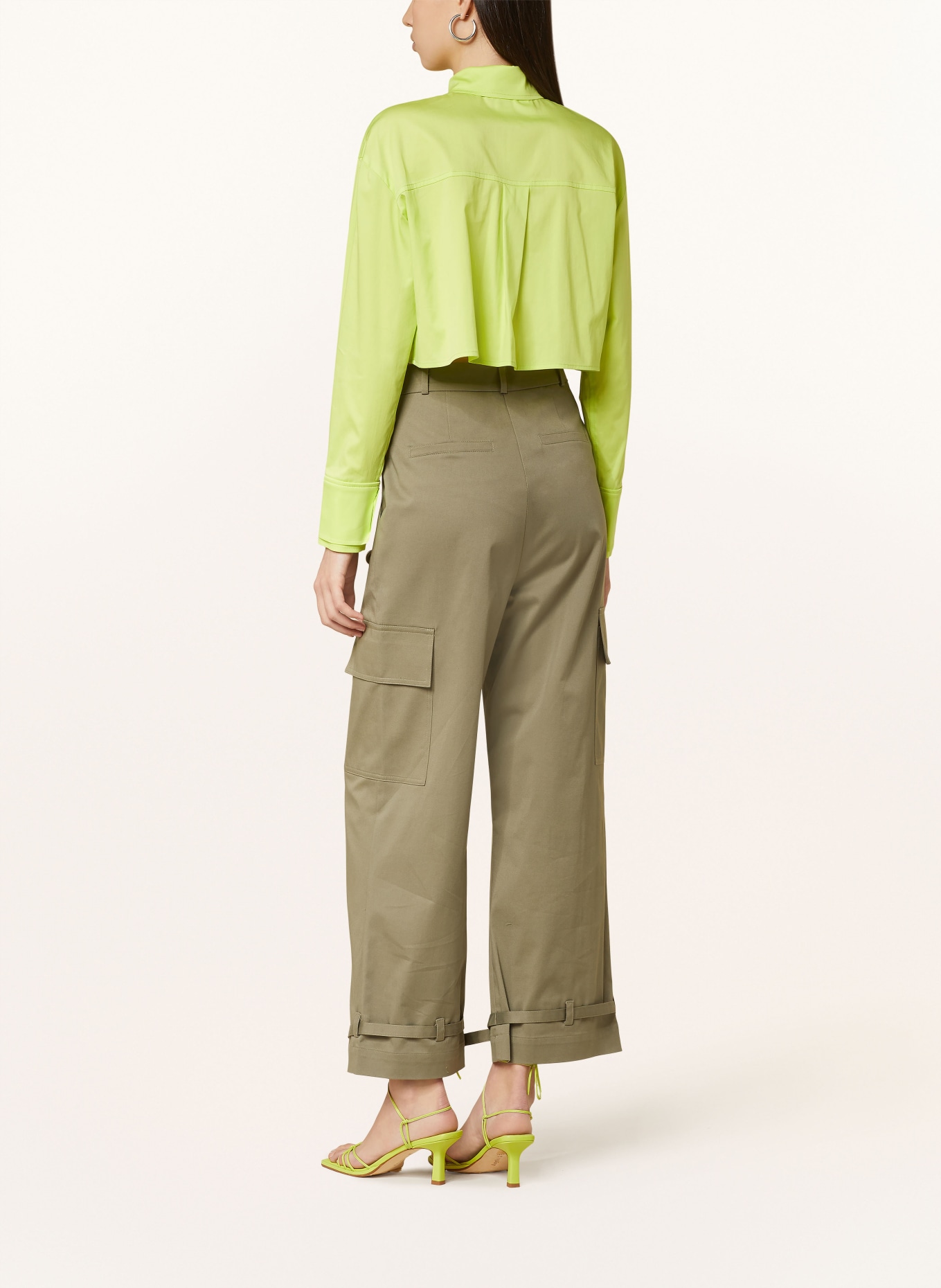 OH APRIL Cropped shirt blouse ARIA, Color: LIME LIME (Image 3)
