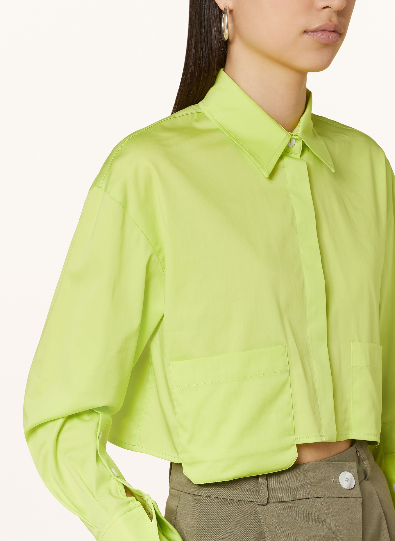 OH APRIL Cropped shirt blouse ARIA, Color: LIME LIME (Image 4)