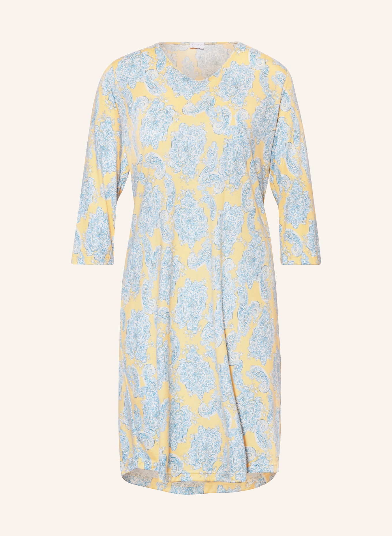 mey Nightgown series TAIS with 3/4 sleeves, Color: YELLOW/ LIGHT BLUE/ WHITE (Image 1)