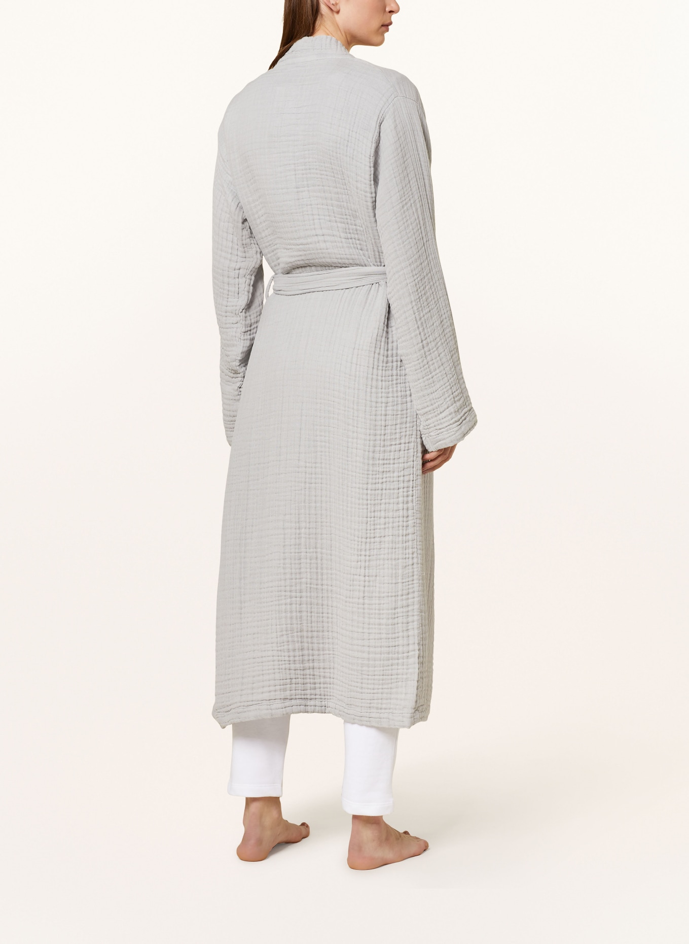 Cawö Women's bathrobe made of muslin: GRAY