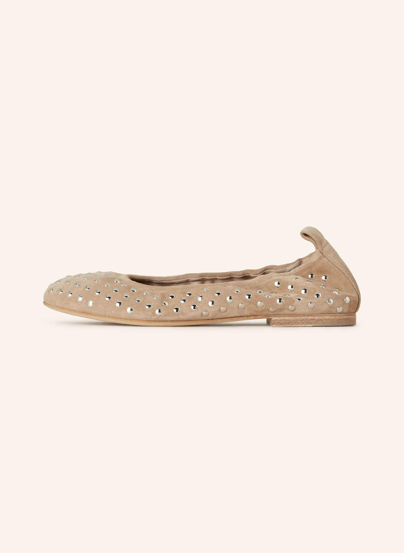 KENNEL & SCHMENGER Ballet Flats NELLY with rivets, Color: BEIGE/ SILVER (Image 4)