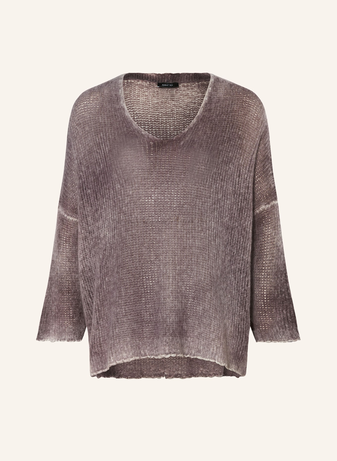 AVANT TOI Oversized sweater made of cashmere, Color: DARK PURPLE/ CREAM (Image 1)