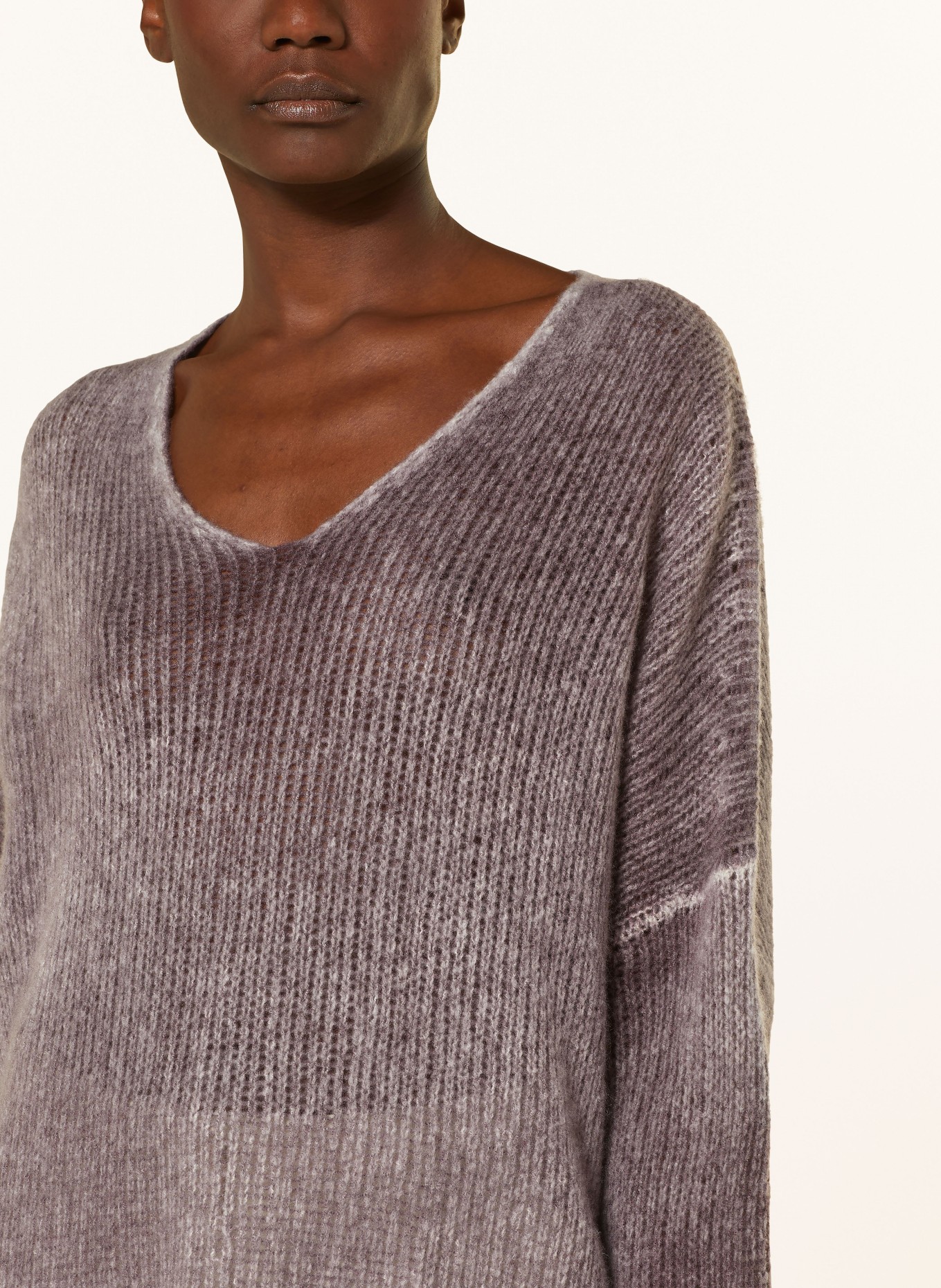 AVANT TOI Oversized sweater made of cashmere, Color: DARK PURPLE/ CREAM (Image 4)