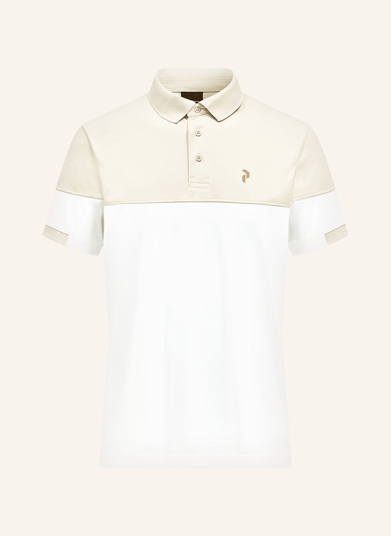 Peak Performance Jersey polo shirt BLOCK, Color: WHITE/ BEIGE (Image 1)