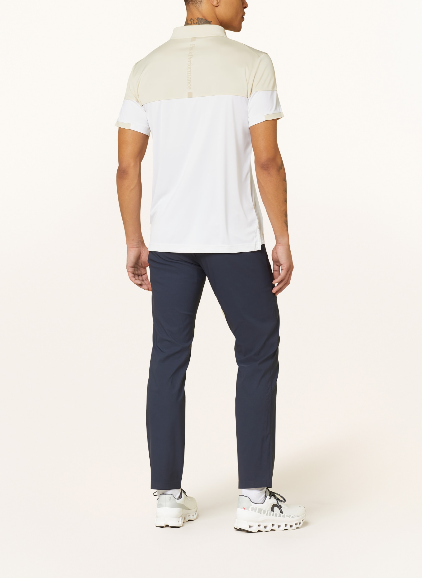 Peak Performance Jersey polo shirt BLOCK, Color: WHITE/ BEIGE (Image 3)