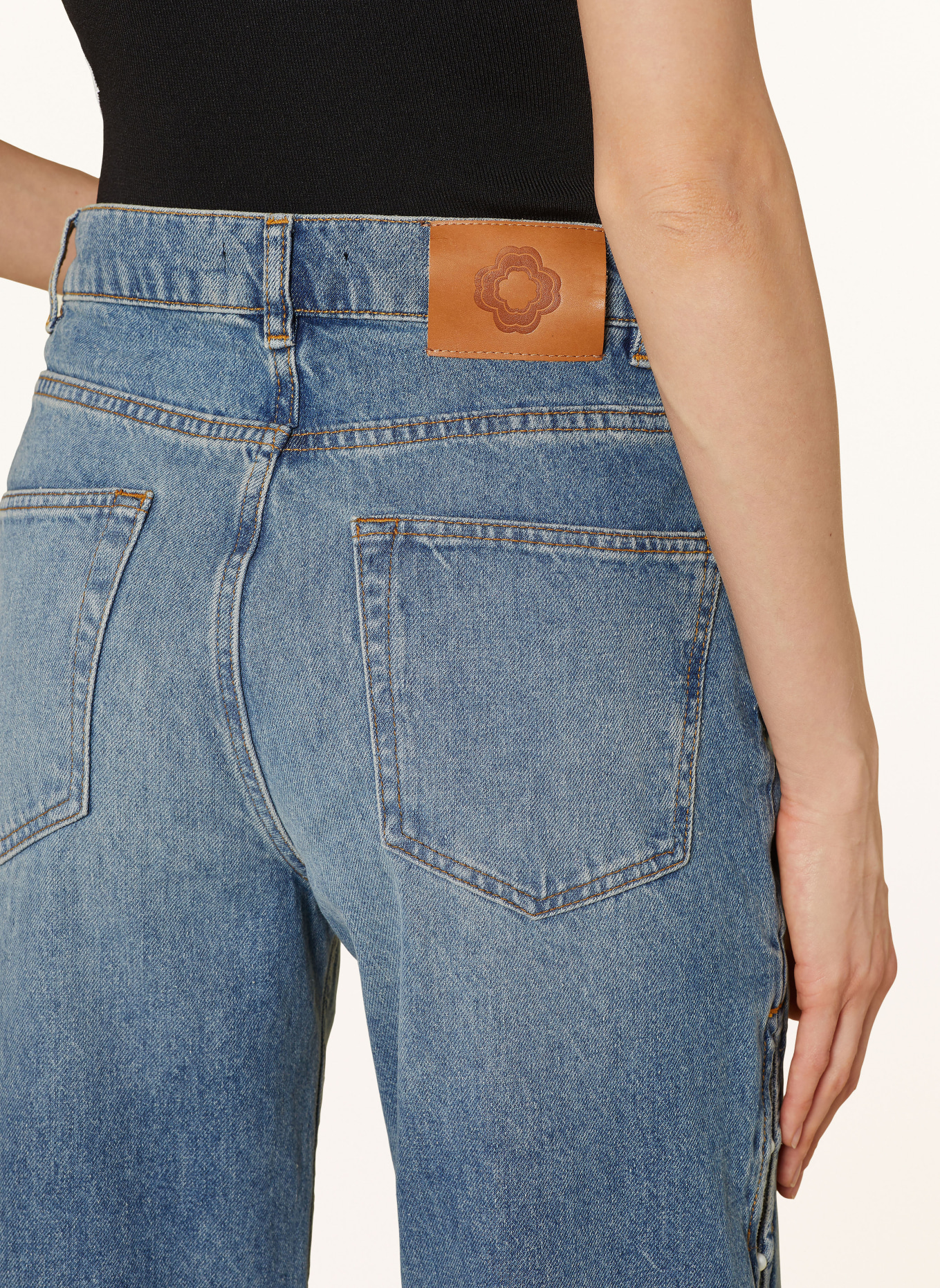 maje Straight Jeans mit Schmuckperlen, Farbe: 0201 BLUE (Bild 6)