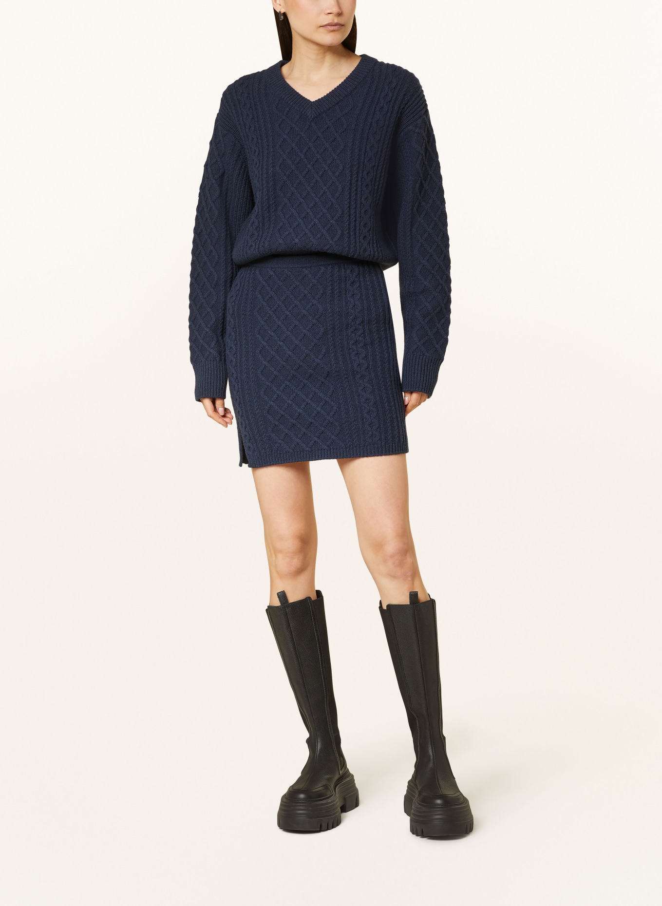 SAMSØE SAMSØE Spódnica z dzianiny SADENE: GRANATOWY