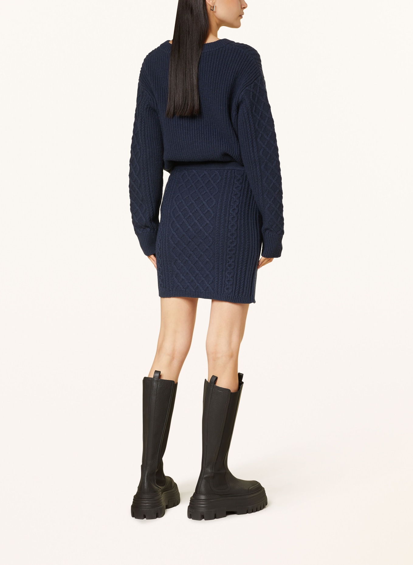 SAMSØE SAMSØE Spódnica z dzianiny SADENE: GRANATOWY