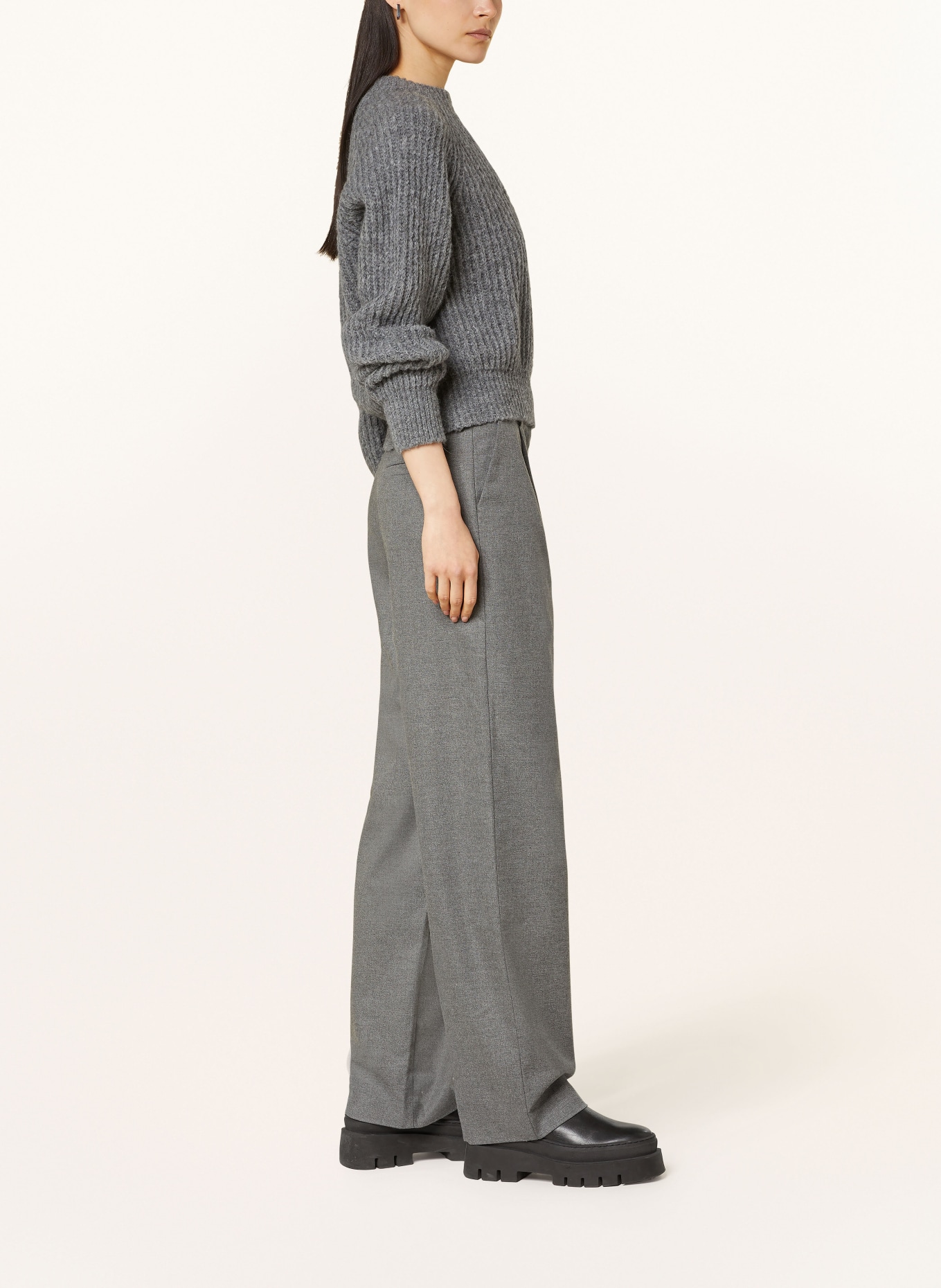 SAMSØE  SAMSØE Wide leg trousers SAAGNETA, Color: GRAY (Image 4)