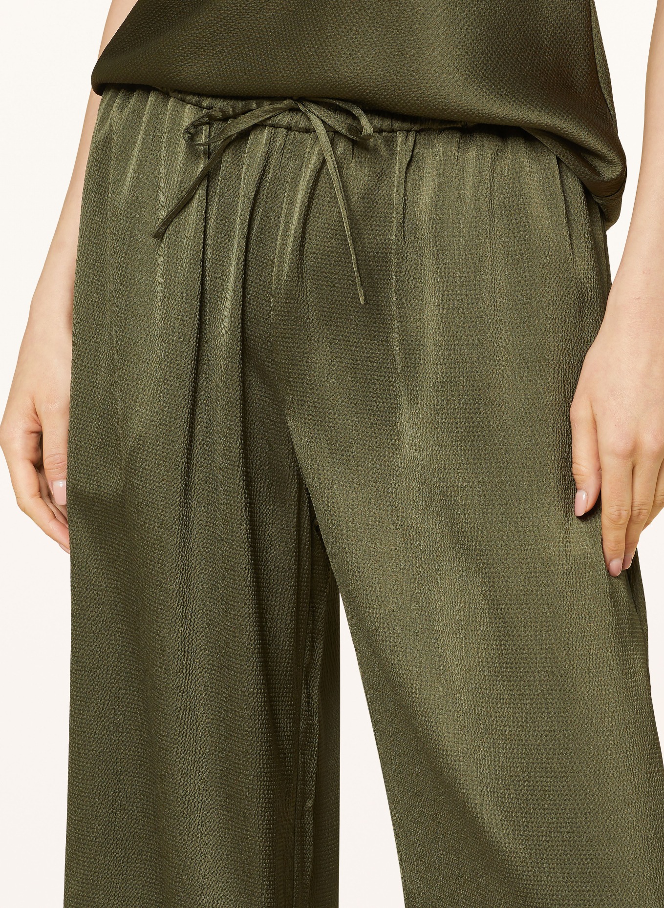 SAMSØE  SAMSØE Wide leg trousers SAHELENA in satin, Color: DARK GREEN (Image 5)